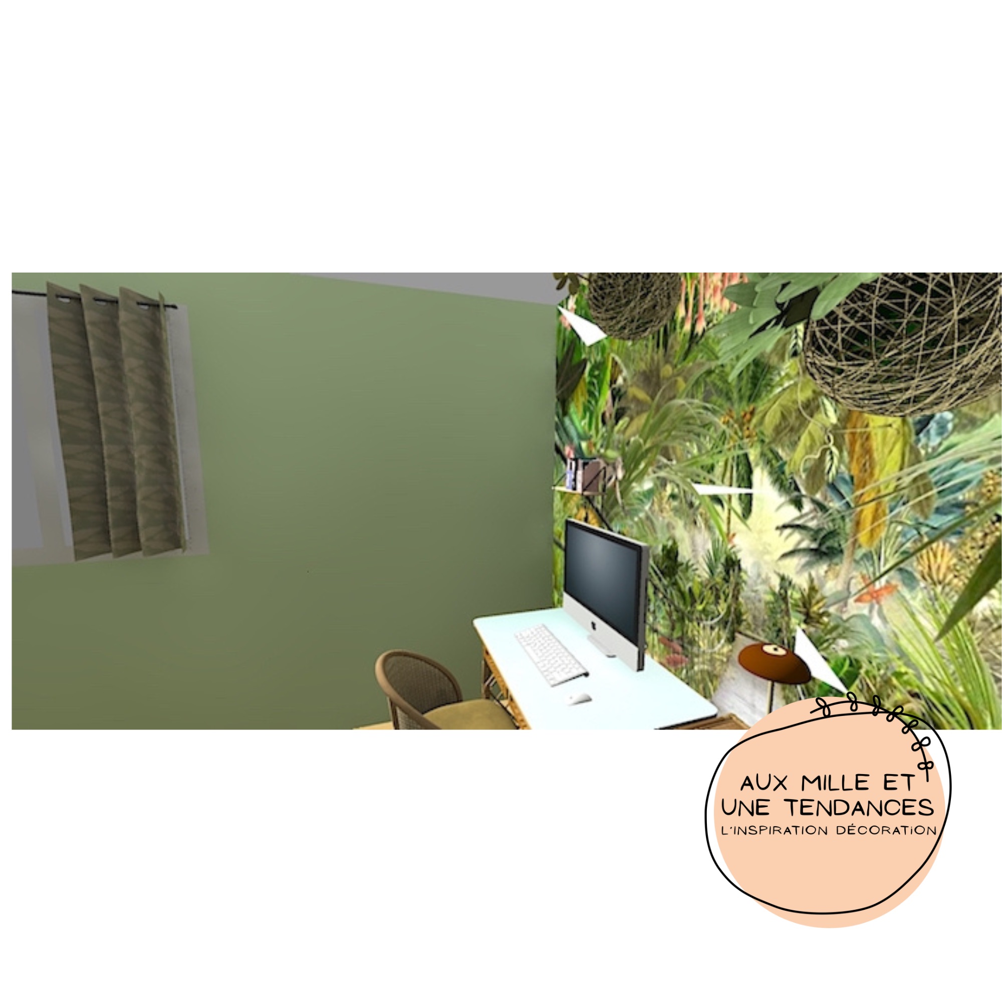 Plan 3D. bureau jungle 3